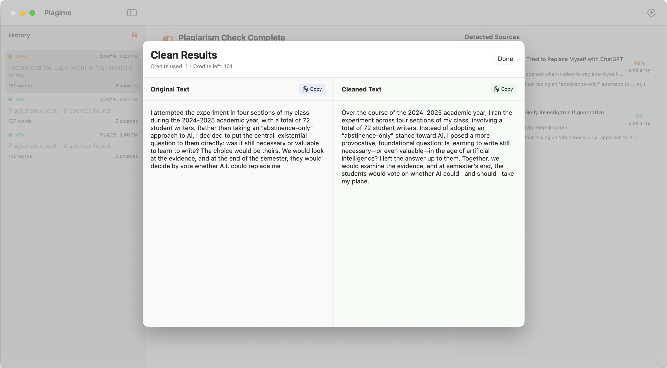 AI-Powered Plagiarism Removal